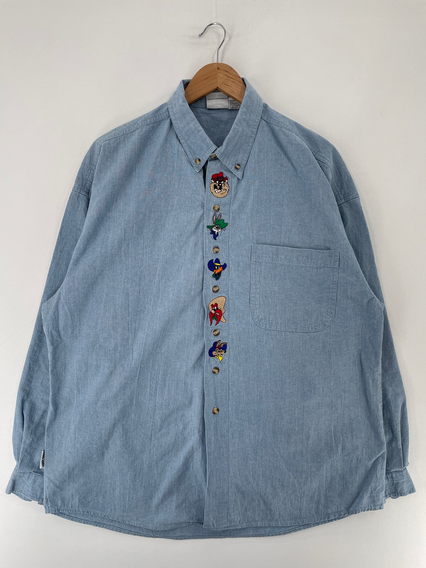 1991 LOONEY TUNES Size XL Vintage Button Down Shirt / E7425B