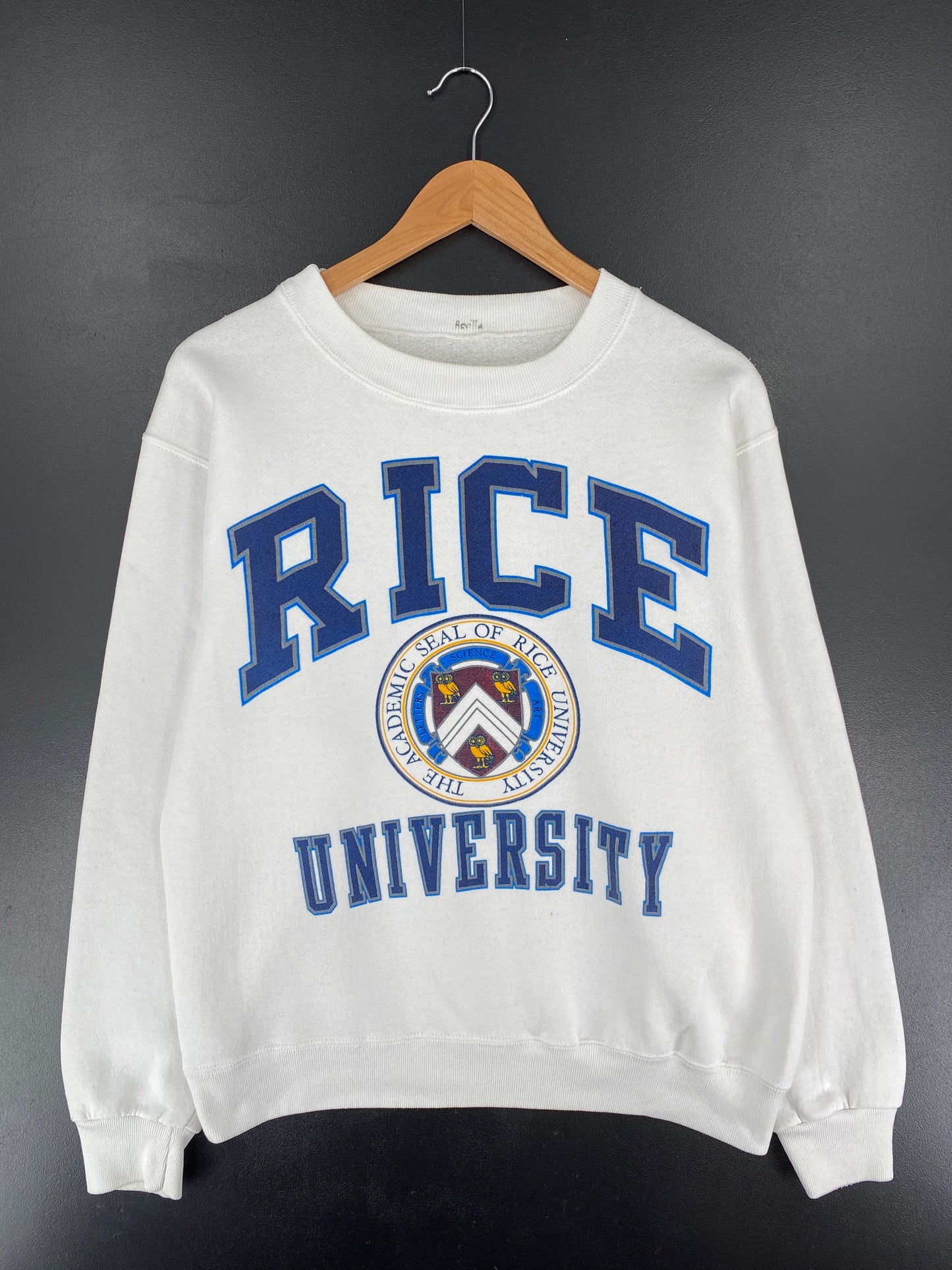 90’s RICE UNIVERSITY (No tag) Approx. Size L Vintage College Sweat-shirt / F5587S