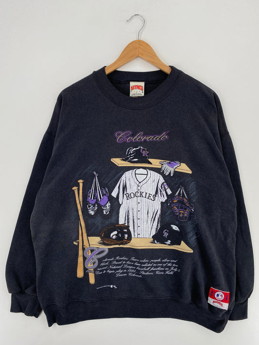 1992 COLORADO ROCKIES Made in USA Size XL Vintage MLB Sweat-Shirt / E8164S