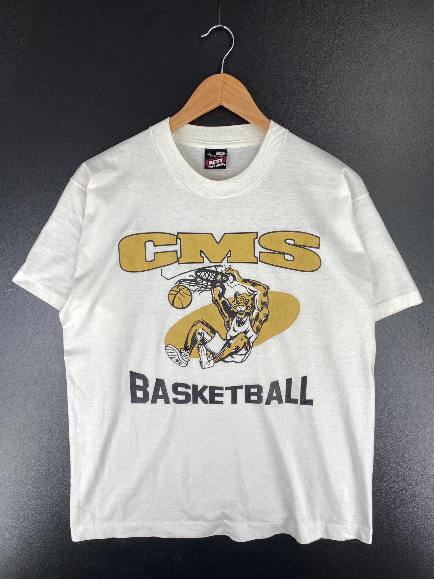 .90’s CMS BASKETBALL Made in USA Size L Vintage T-Shirts / F2285T
