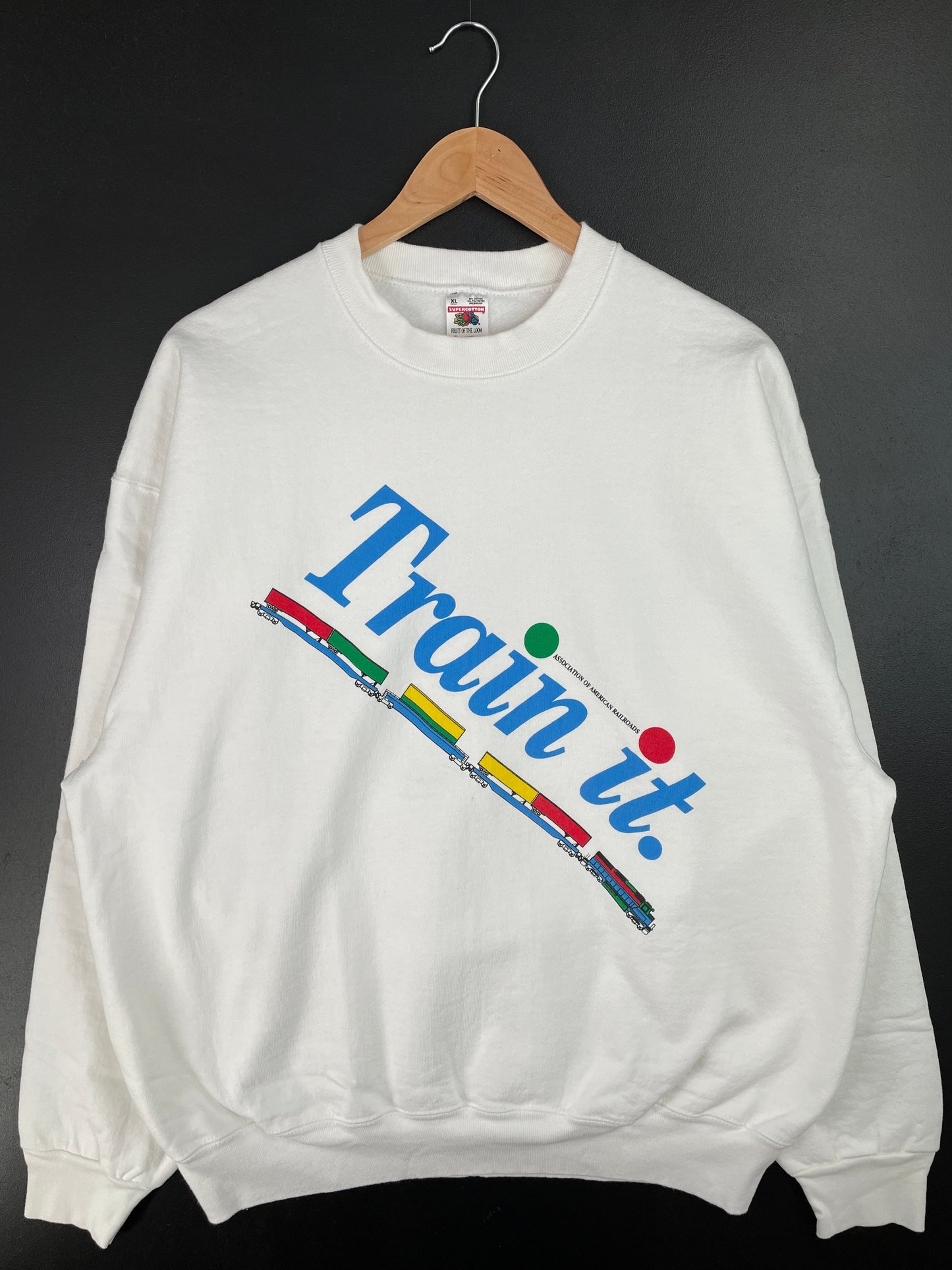 90's TRAIN IT. Made in USA Size XL Vintage Sweat-Shirt / G6944S