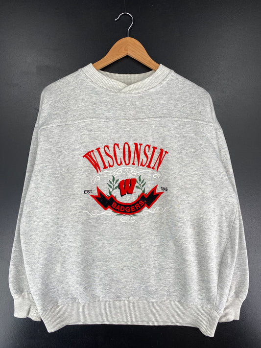 90’s WISCONSIN Size L Vintage College Sweat-shirt / E7482S