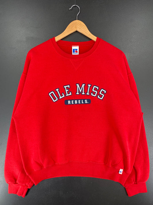 00' RUSSELL x OLE MISS Size L Vintage College Sweat-shirt / E7480S