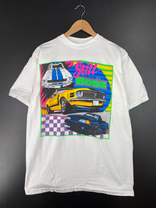 .1990 FORD MUSTANG Made in USA Size XL Vintage Racing T-shirt / F184T
