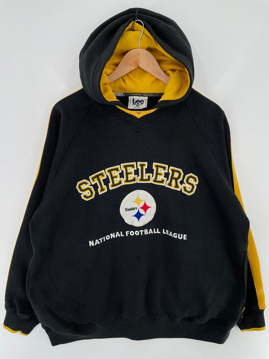 00's PITTSBURGH STEELERS Size L Vintage NFL Hoodie Sweat-shirt / F5336S