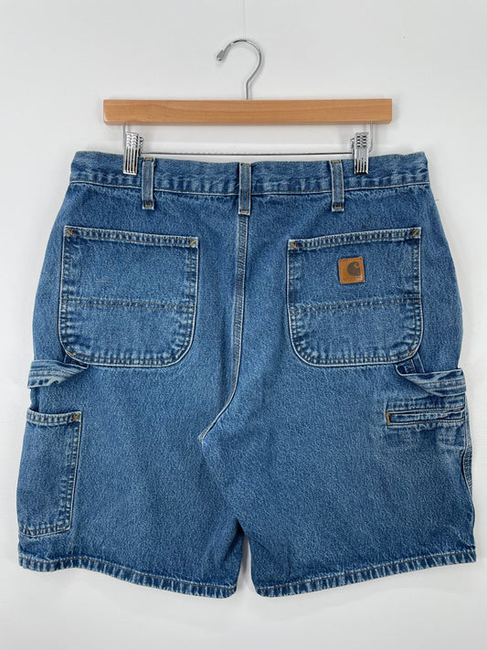 Vintage CARHARTT Size W35xL10 Denim Shorts / F9877P