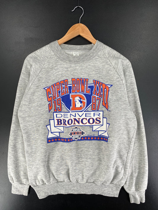 1987 DENVER BRONCOS SUPER BOWL Made in USA Size XL Vintage NFL Sweat-shirt / E9999S