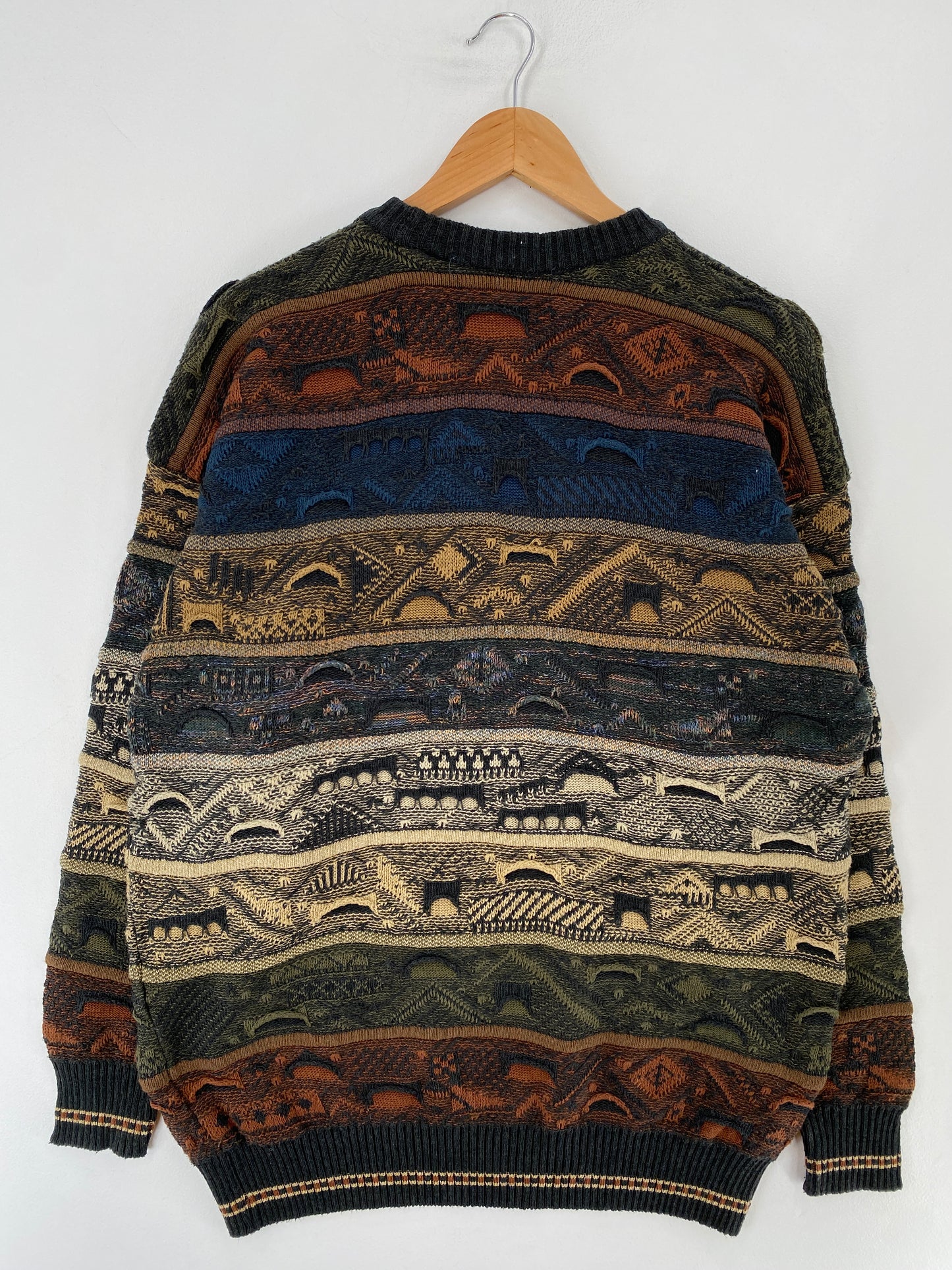 Vintage 3D COOGI-Style Size Approx.L Cotton Knit Sweater / F253K
