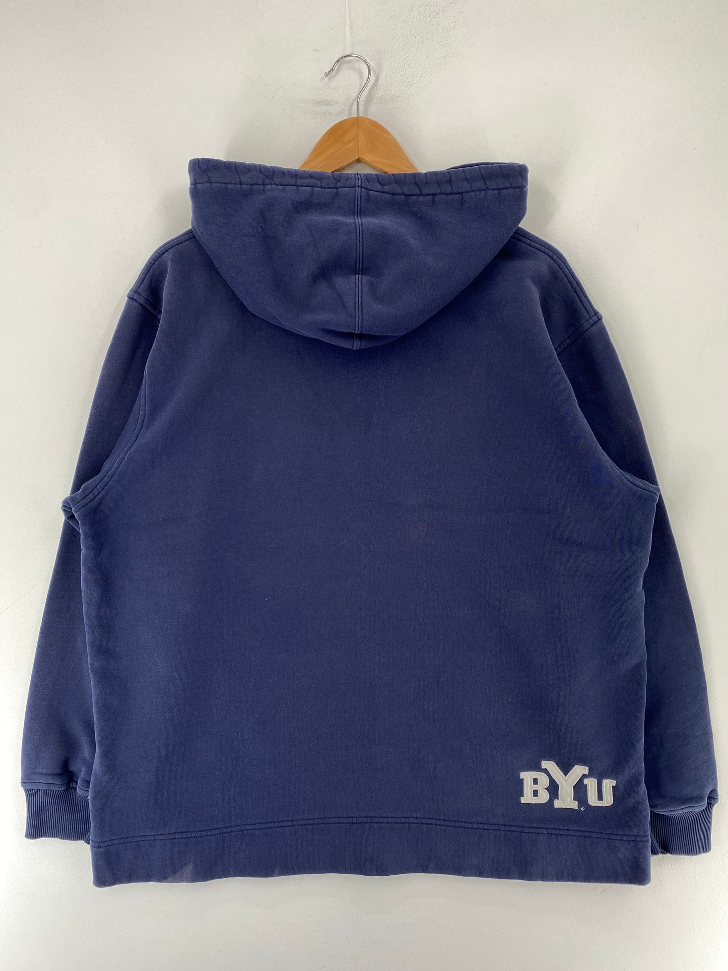 00' NIKE x BRIGHAM YOUNG Size L Vintage College Hoodie Sweat-Shirt / E7869S