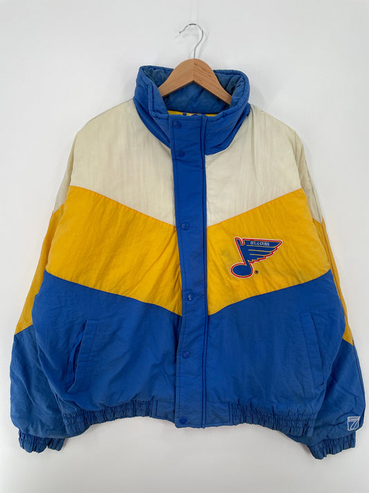 90’s ST. LOUIS BLUES Size XL NFL Padded Nylon Jacket / F4726J