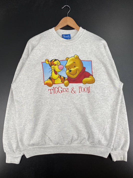00’ DISNEY TIGGER & WINNIE THE POOH Size XL Vintage Sweat-shirt / F1580S