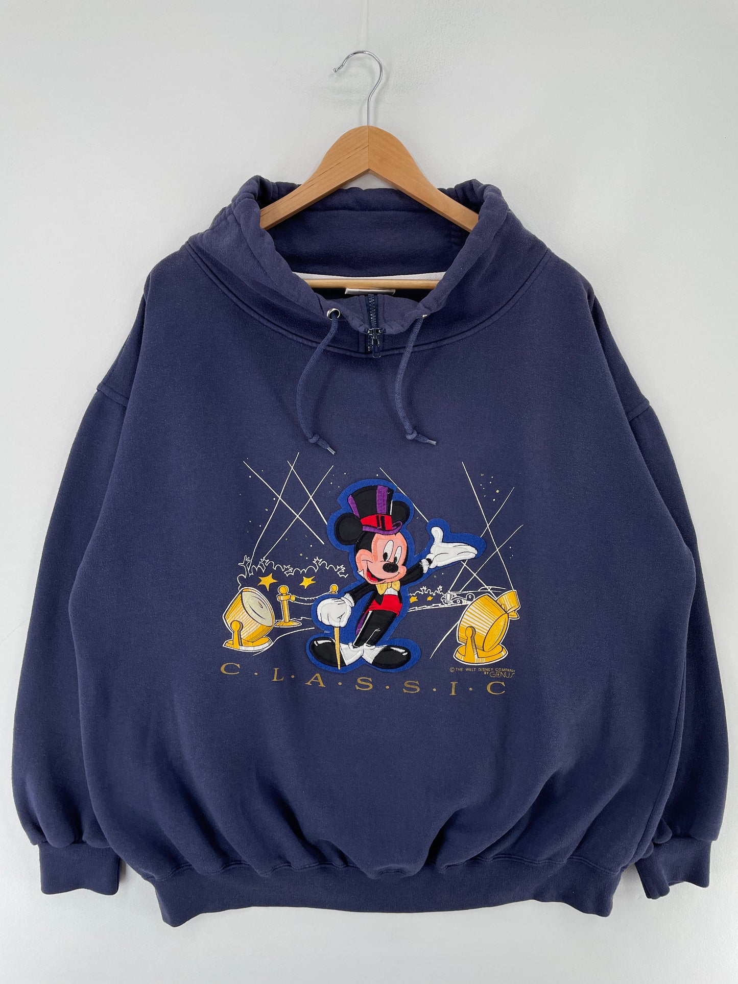 90’s DISNEY MICKEY Size XL Vintage Half Zip Sweat-Shirt / E6852S