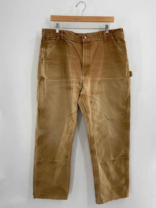 Vintage CARHARTT Made in USA Size W38xL30 Double Knee Duck Pants / F329P