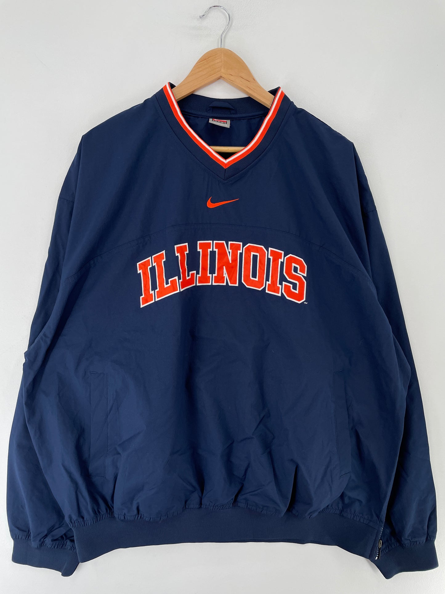 00' NIKE x ILLINOIS Size XL Vintage College Nylon Jacket / F515N