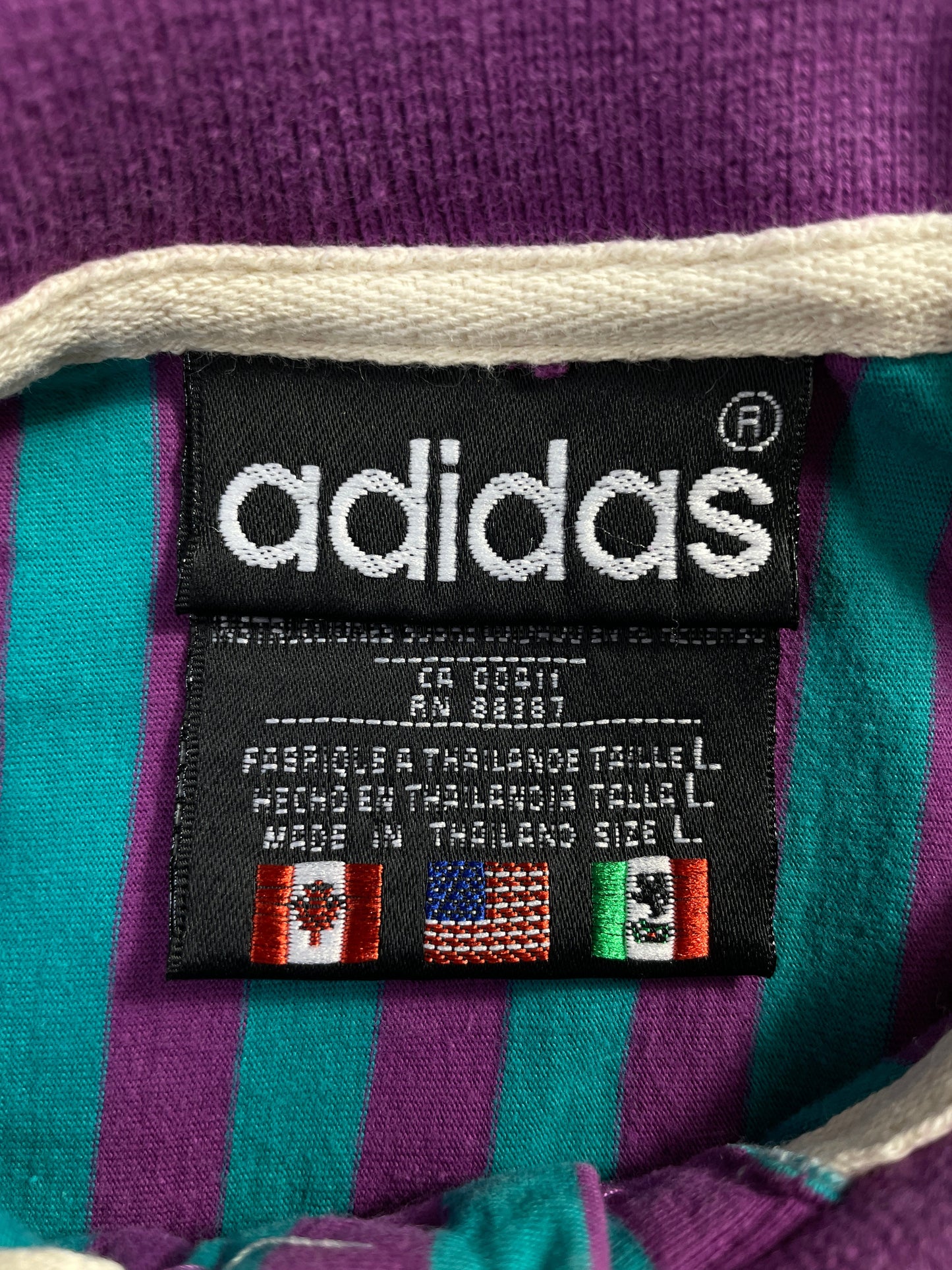 (L) 90’s ADIDAS Polo T-shirt / A0258B