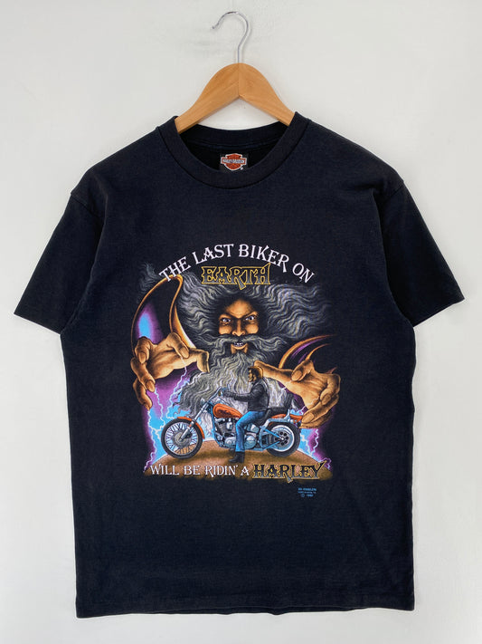 1990 HARLEY DAVIDSON Made in USA Size L Vintage T-Shirt / E8559T