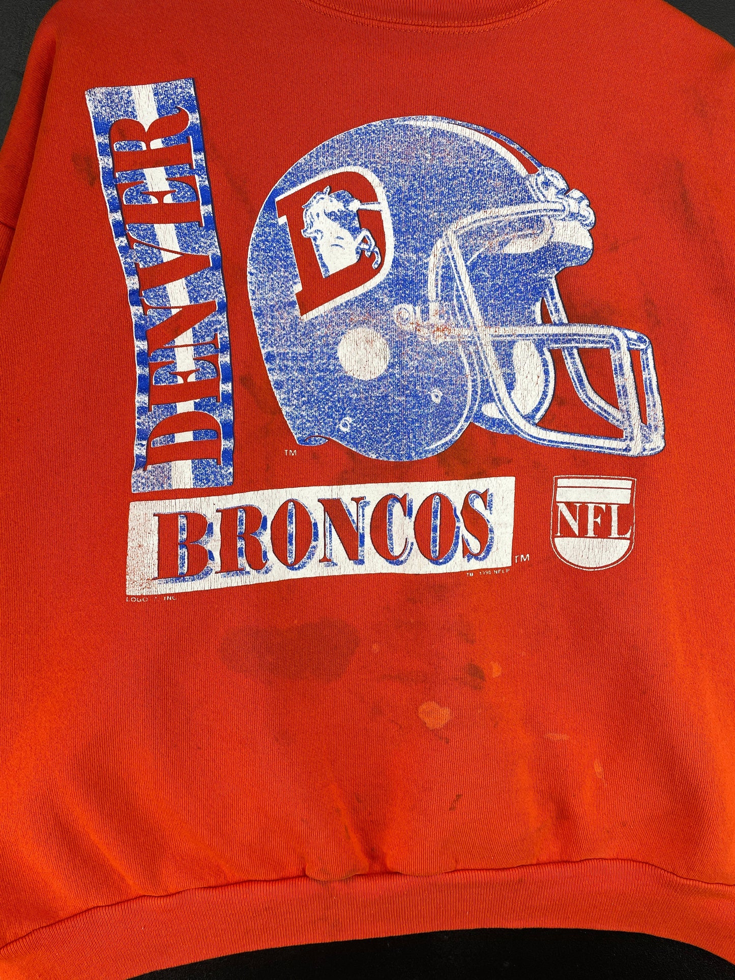 1990 DENVER BRONCOS Made in USA Size XL Vintage NFL Sweat-shirt / G4426S