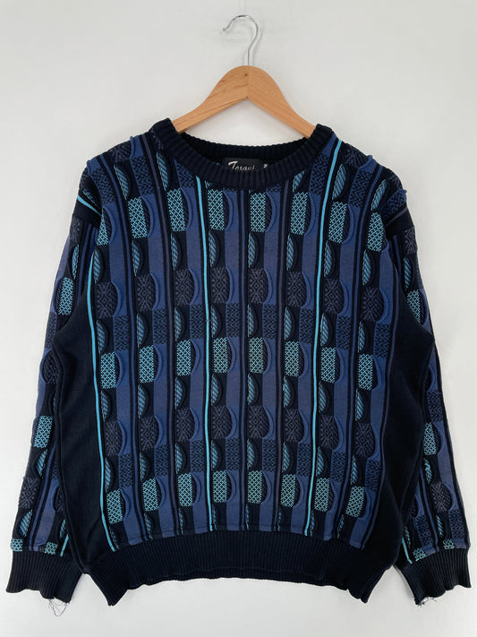 Vintage 3D COOGI-Style Size M Cotton Knit Sweater / F5880K