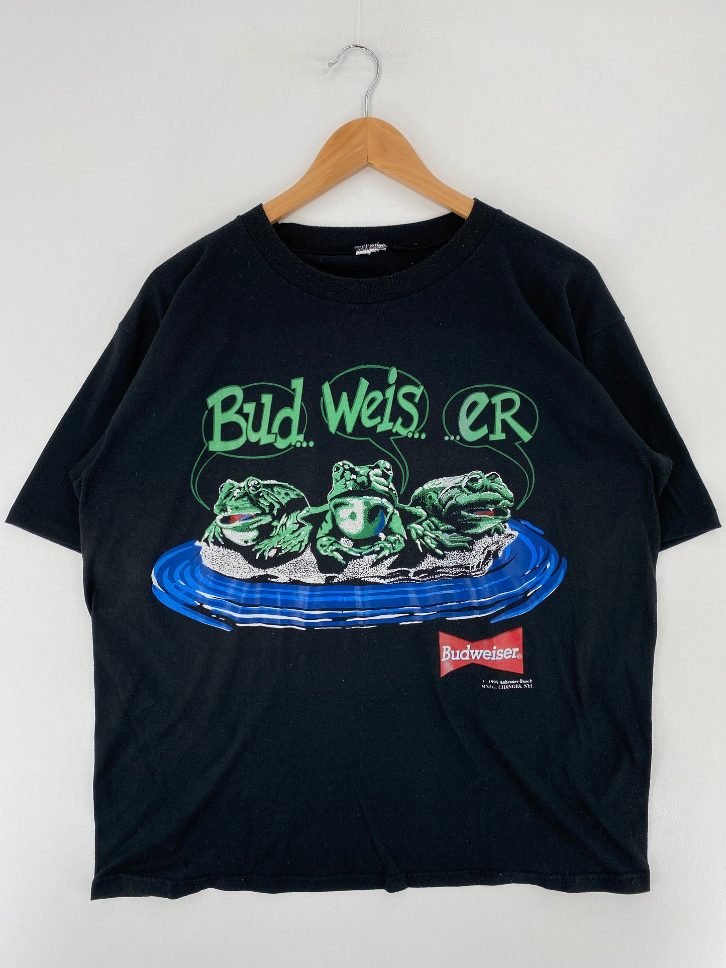 1995 BUDWEISER Size Approx.XL Vintage T-Shirt / G150T