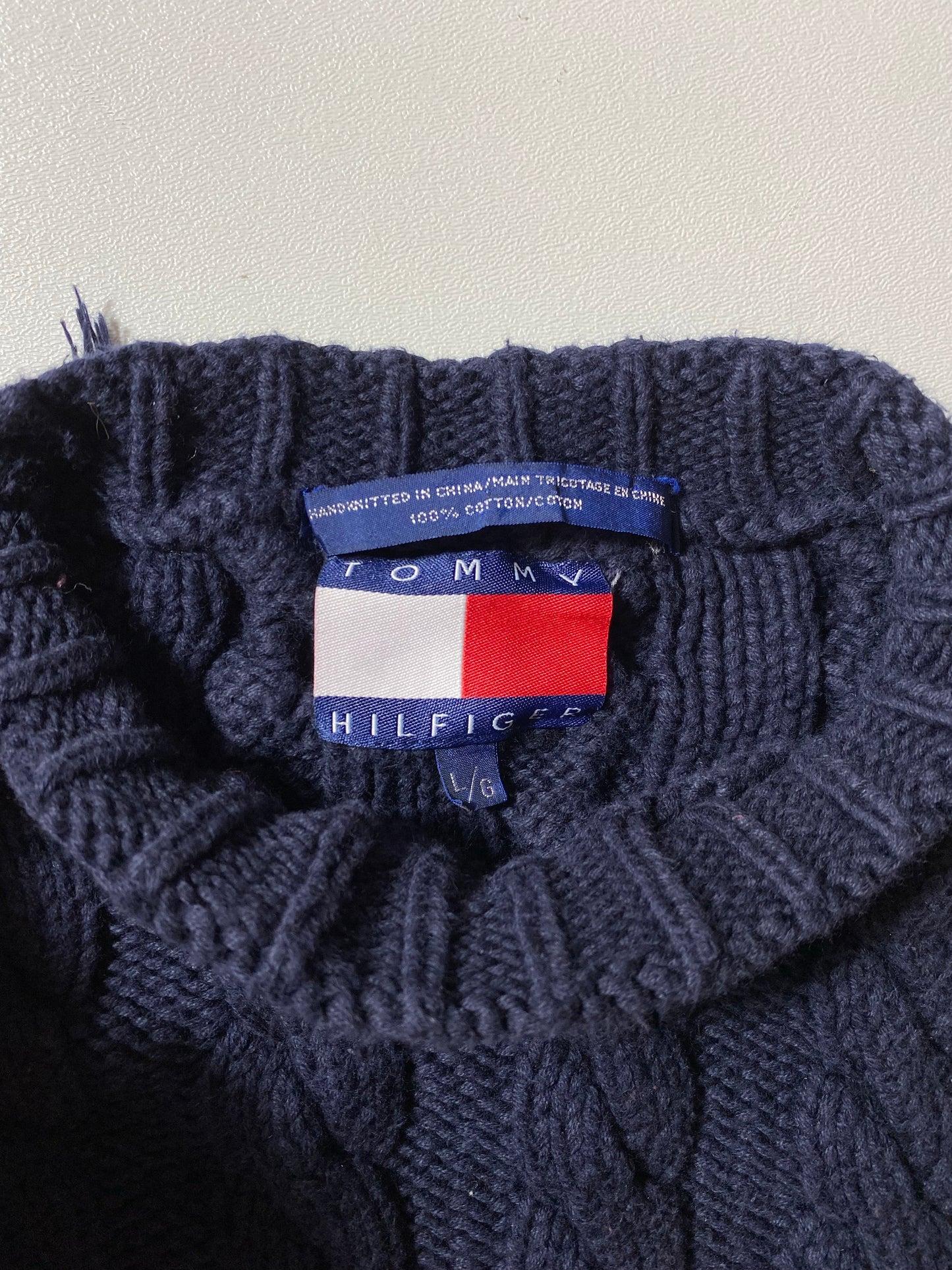 90’s TOMMY HILFIGER Size L Vintage Knit Sweater / G5292K
