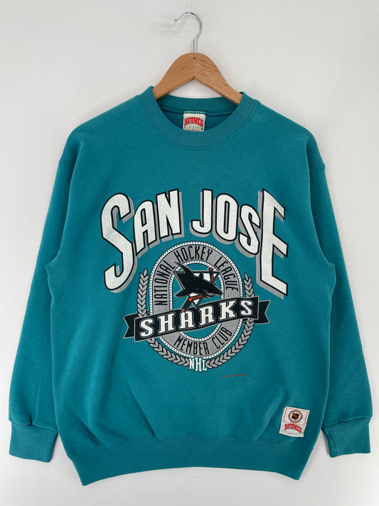 1992 SAN JOSE SHARKS Made in USA Size L Vintage NHL Sweat-Shirt / E7447S