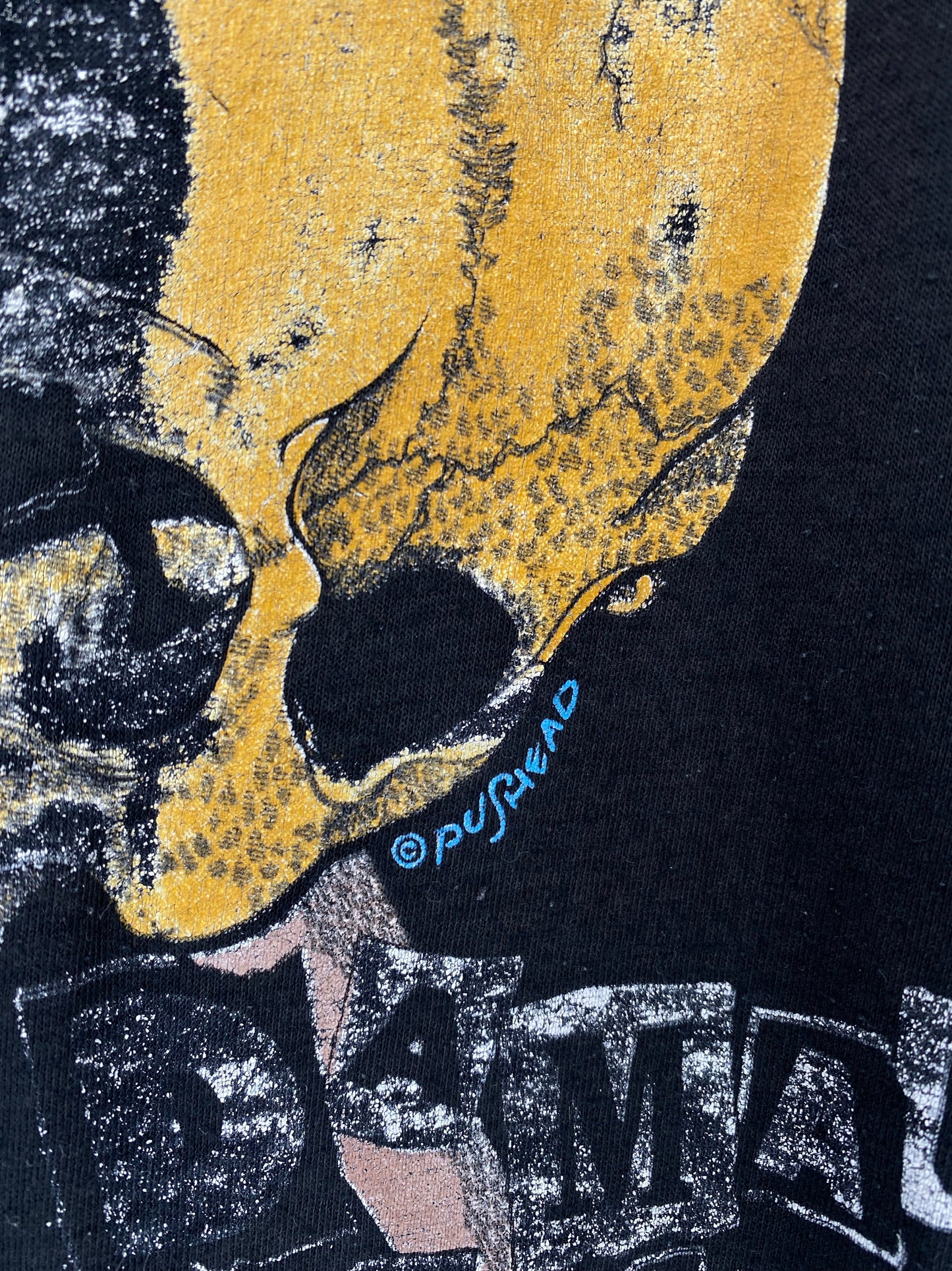 80’s METALLICA PUSHEAD Made in USA Size L Vintage Music T-shirt / F1676T