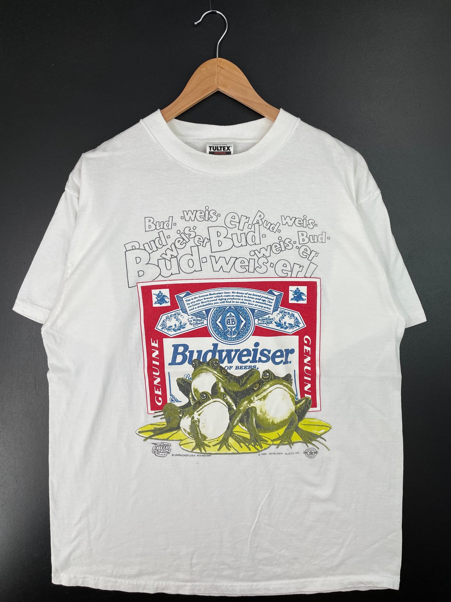 1995 BUDWEISER Size XL Vintage T-Shirt / E8115T