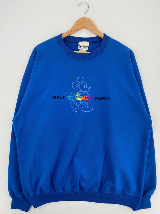 00' WALT DISNEY WORLD MICKEY Made in USA Size XL Vintage Sweat-shirt / G5176S