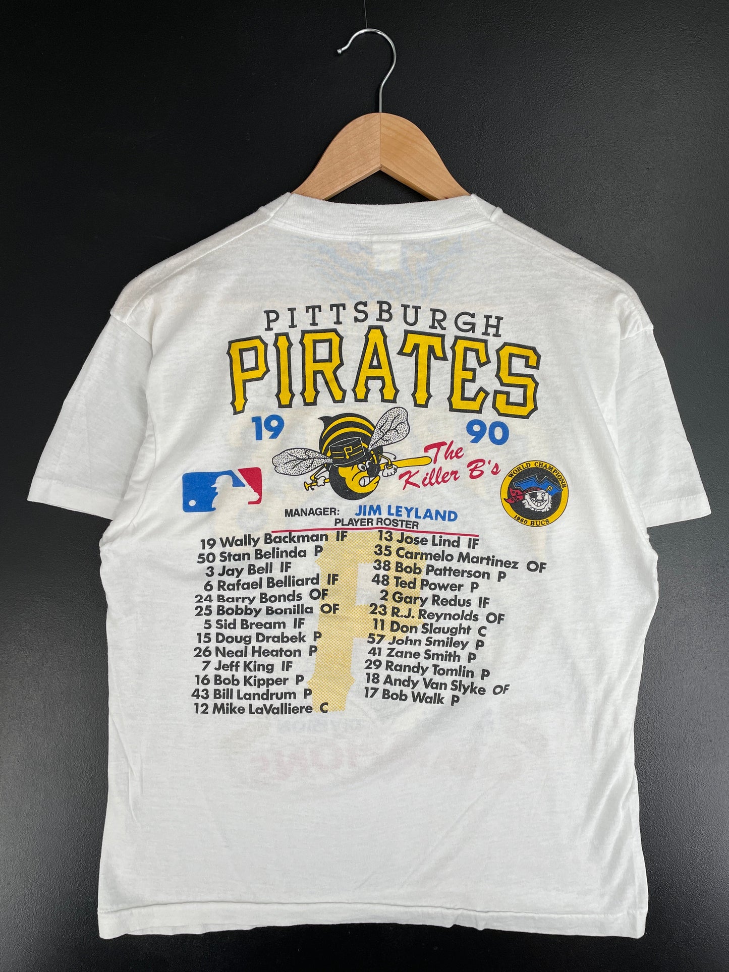 1990 PITTSBURGH PIRATES Made in USA Size L Vintage MLB T-Shirt / F2888T