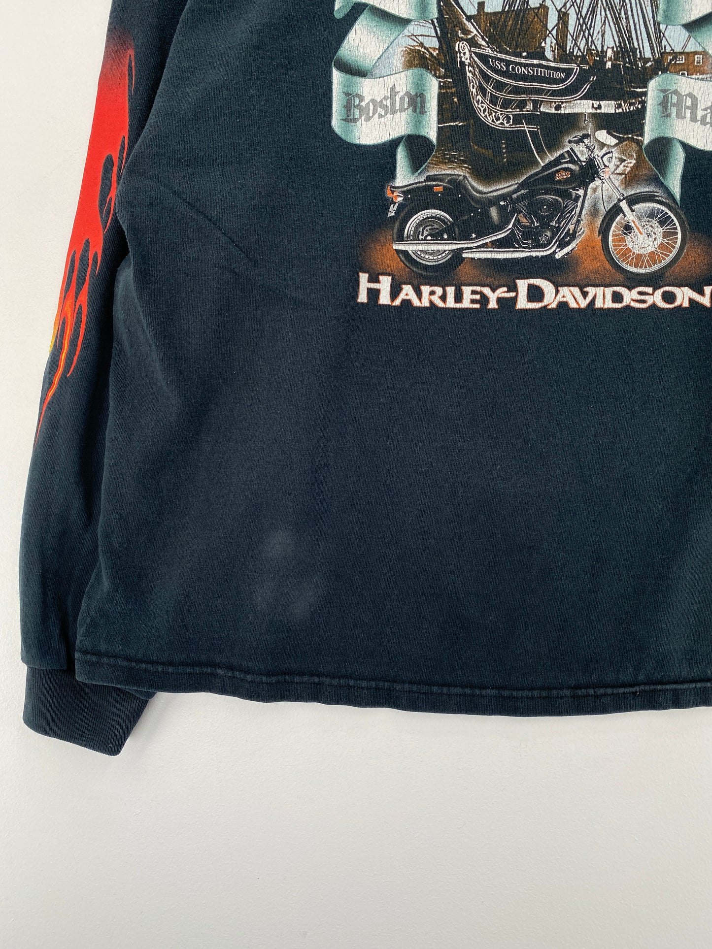 90's HARLEY DAVIDSON Size No Tag (Approx.XL) Vintage Long Sleeve T-Shirt / E8560T