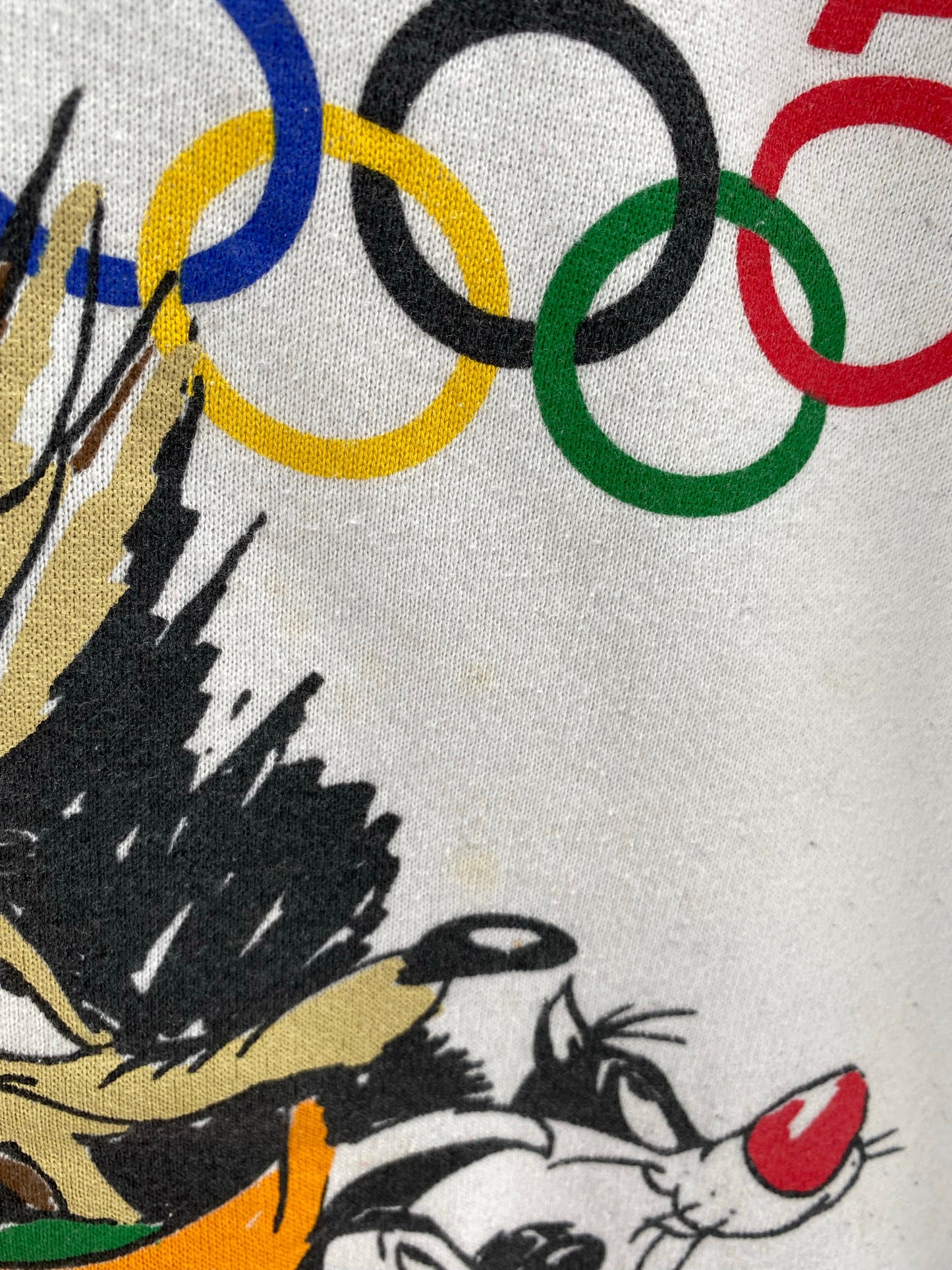 1995 LOONEY TUNES OLYMPIC USA Size L Vintage Sweat-shirt / E8250S