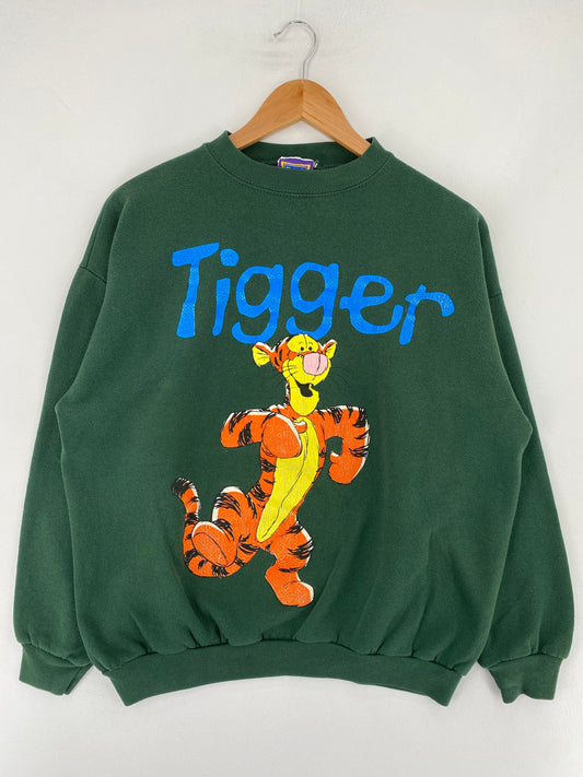 00’s DISNEY POOH TIGGER Made in USA Size L Vintage Sweat-Shirt / G4192S