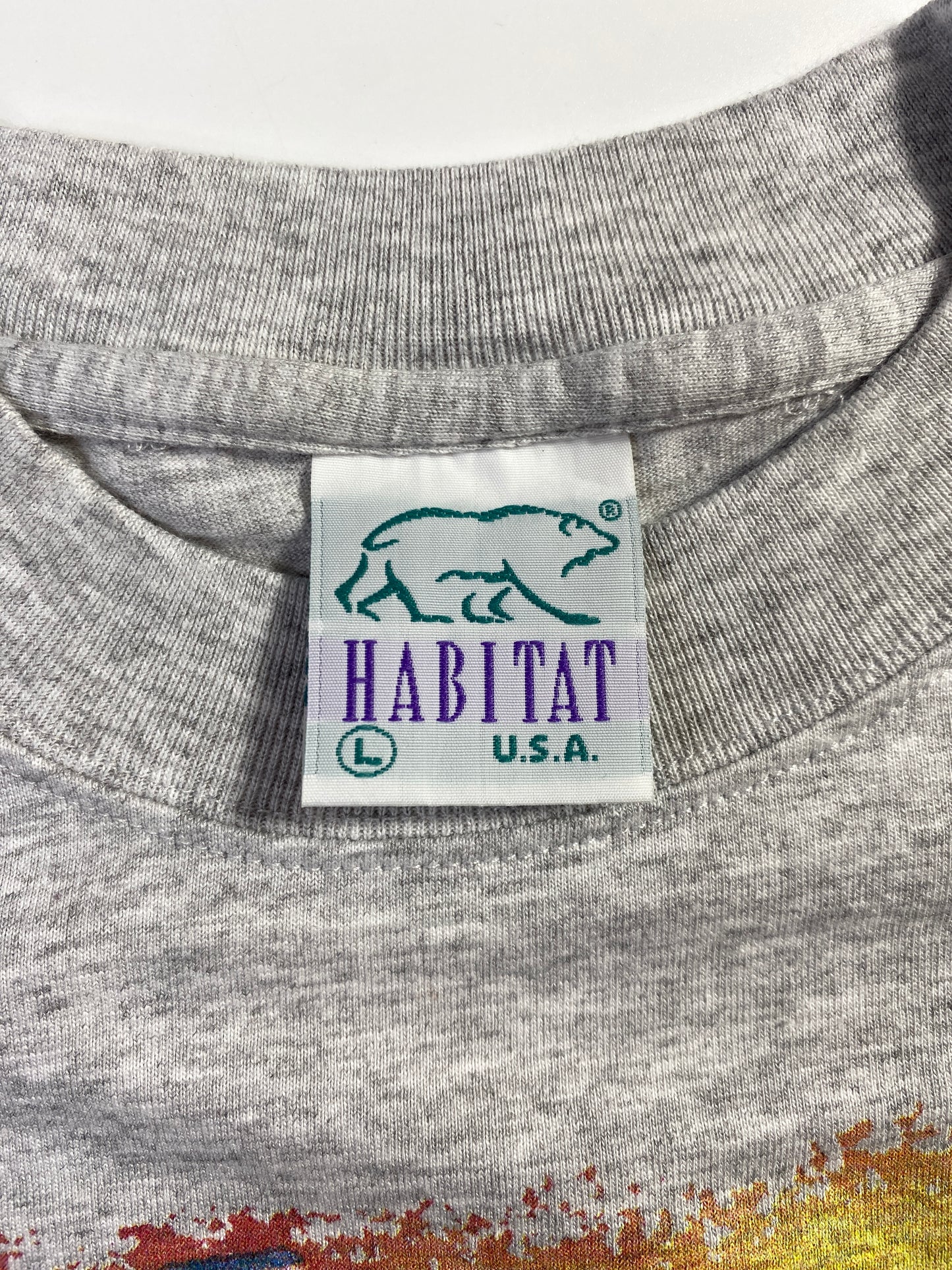 .90’s HABITAT OCEAN GRAPHIC Made in USA Size L Vintage T-Shirt / E8741T