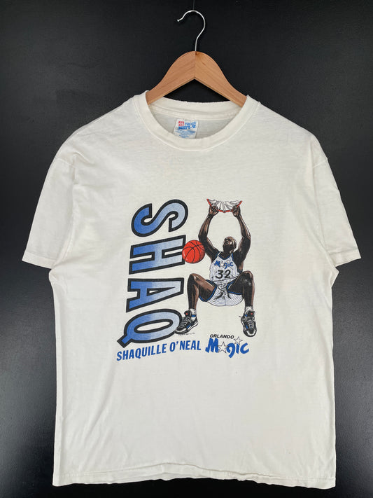 1992 ORLANDO MAGIC SHAQUILLE O'NEAL Made in USA Size L Vintage NBA T-shirt / E7934T