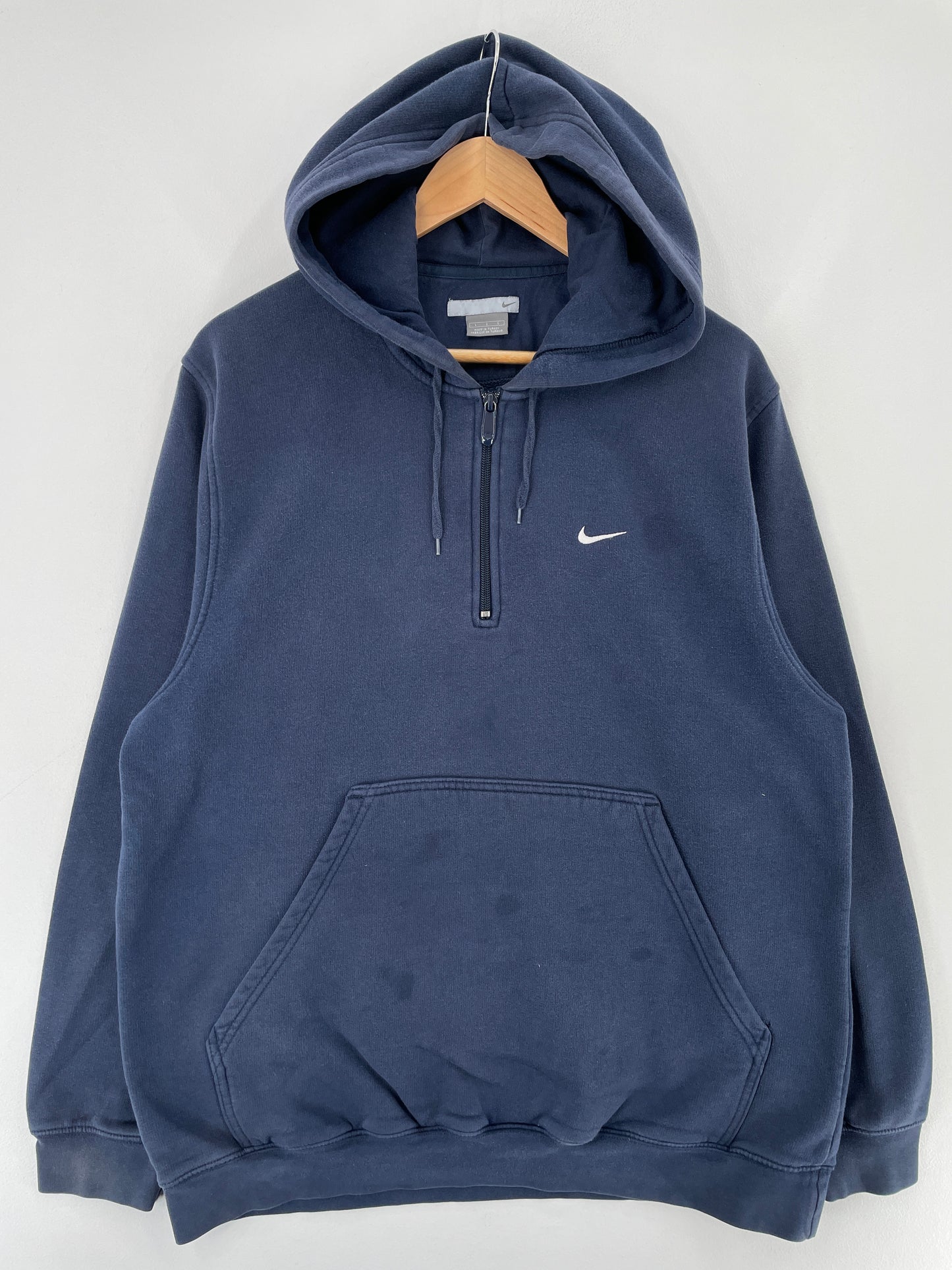 00’ NIKE MINI SWOOSH Size L Half Zip Hoodie Sweat-Shirt / E6892S