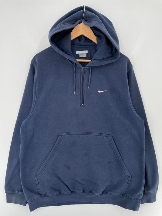 00’ NIKE MINI SWOOSH Size L Half Zip Hoodie Sweat-Shirt / E6892S
