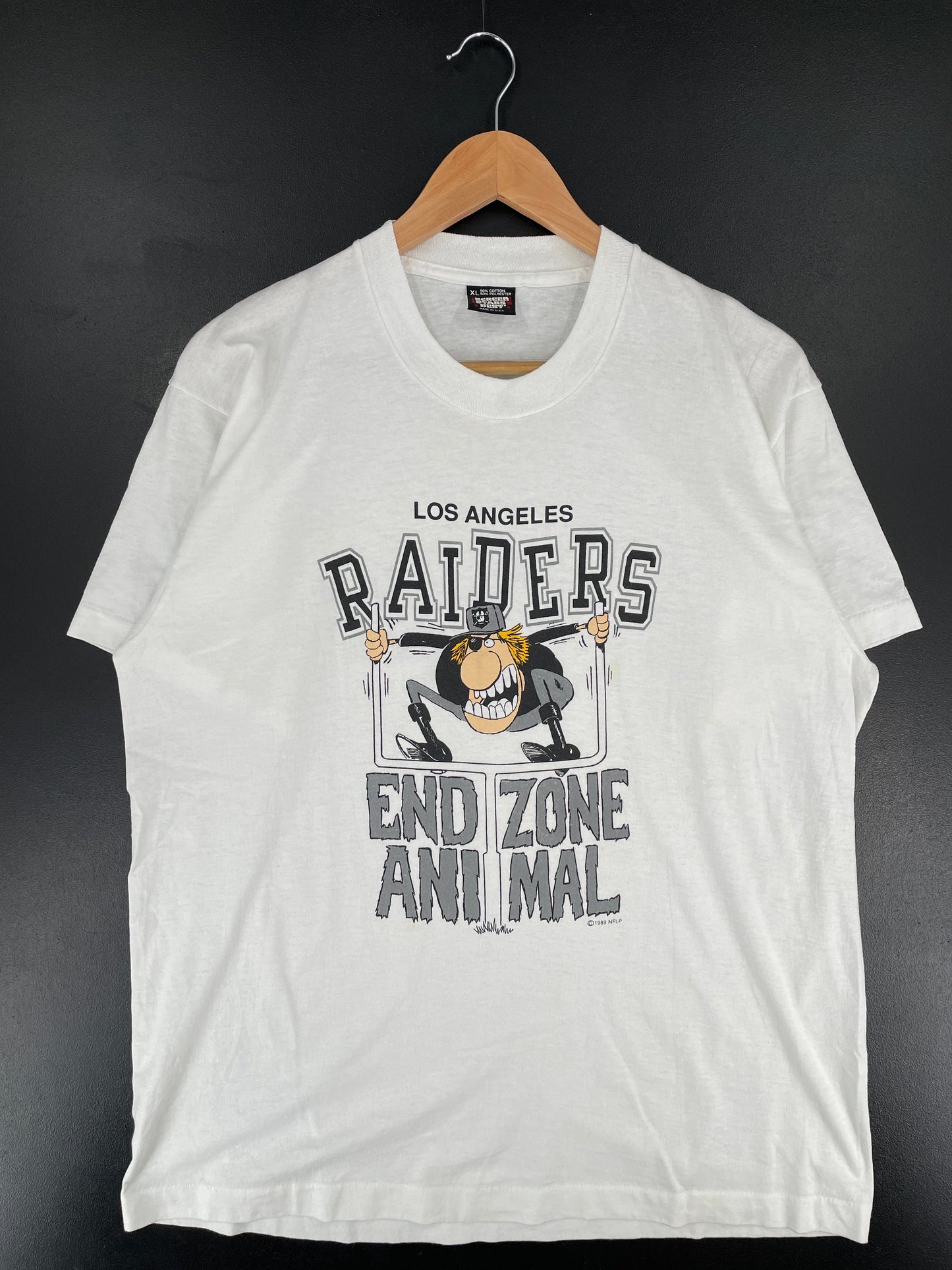 1989 LOS ANGELES RAIDERS Made in USA Size XL Vintage T-shirt / F553T