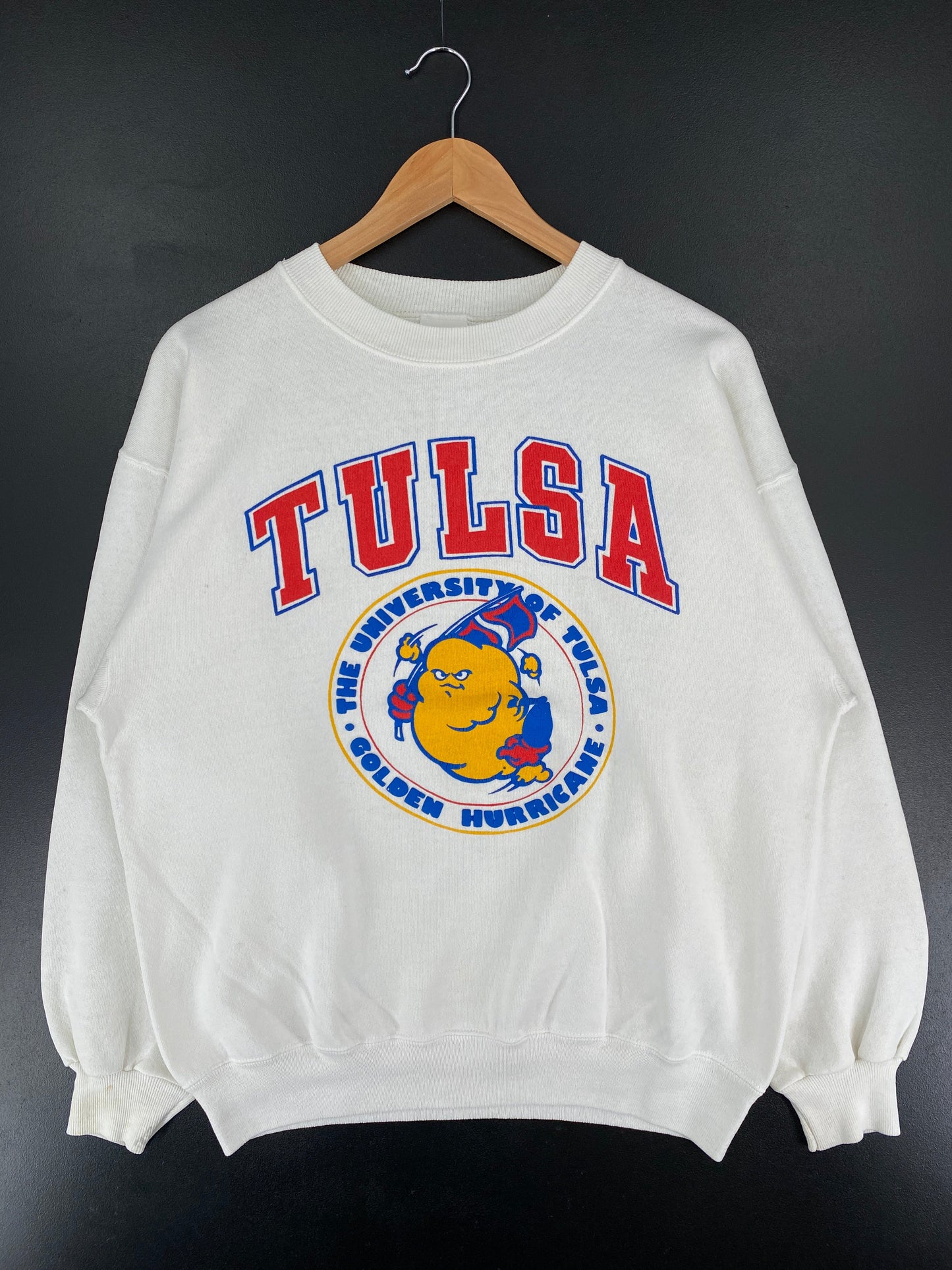 90’s UNIVERSITY OF TULSA Made in USA Size L Vintage College Sweat-shirt / F402S
