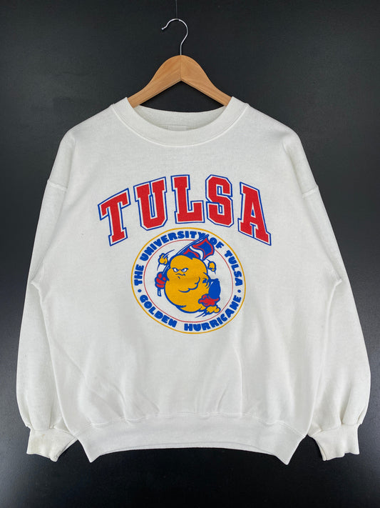 90’s UNIVERSITY OF TULSA Made in USA Size L Vintage College Sweat-shirt / F402S