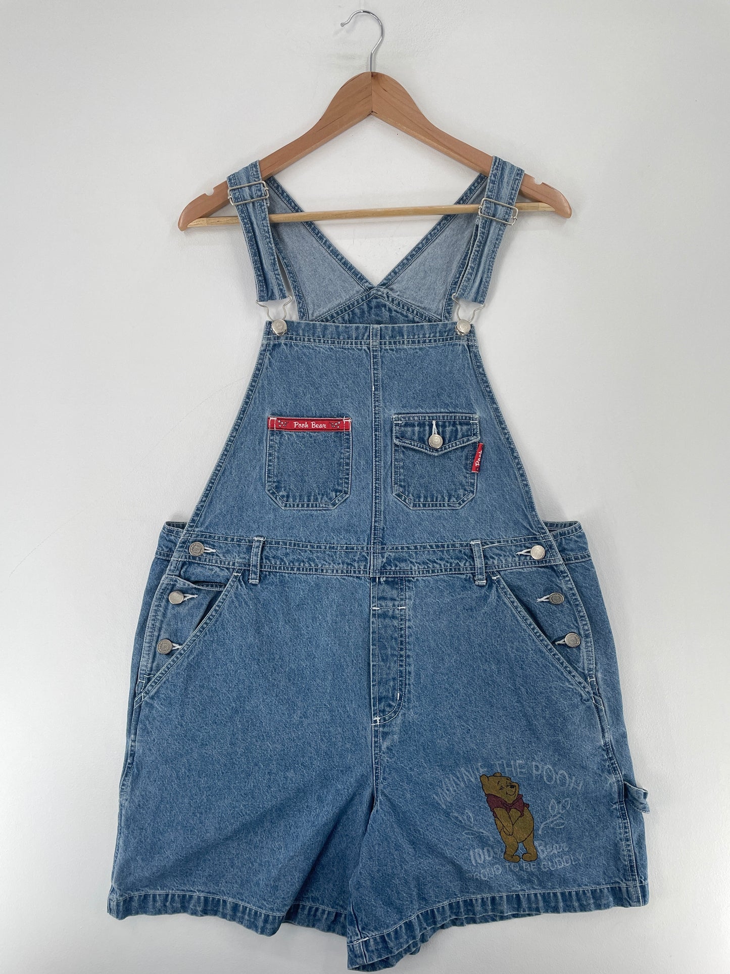 00' DISNEY WINNIE THE POOH Size Ladies.18W(XL) Vintage Denim Overall / E7888P