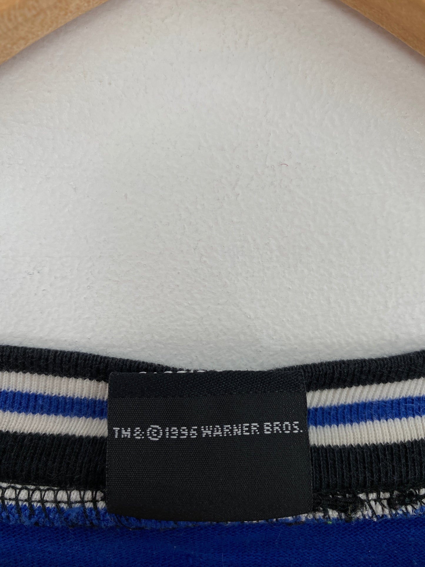 1996 LOONEY TUNES TAZ Approx. Size XL Vintage 3/4 Sleeve Hockey T-Shirt / F8489S