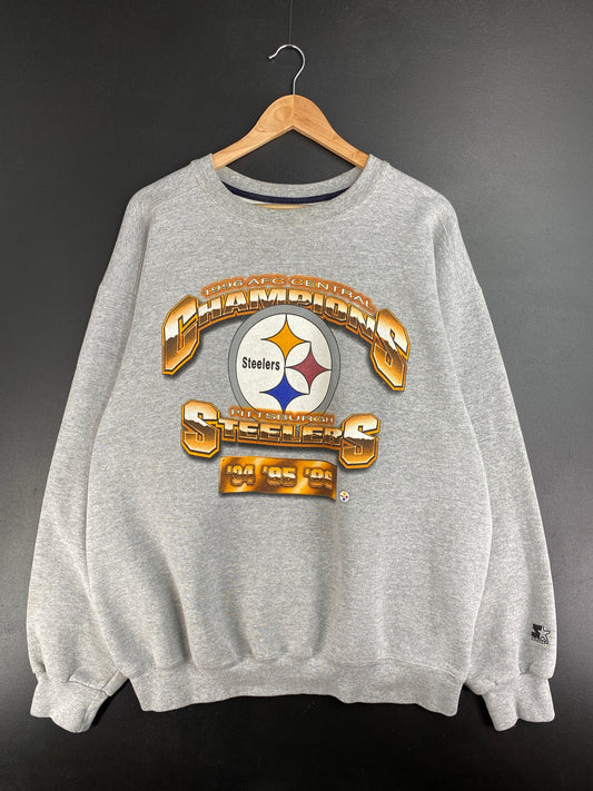 90’s STARTER x PITTSBURGH STEELERS Made in USA Size XL Vintage NFL Sweat-shirt / G3458S