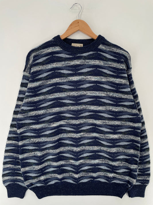 Vintage EMILIA NANDINI Size Approx.XL Wool Knit Sweater / F5875K
