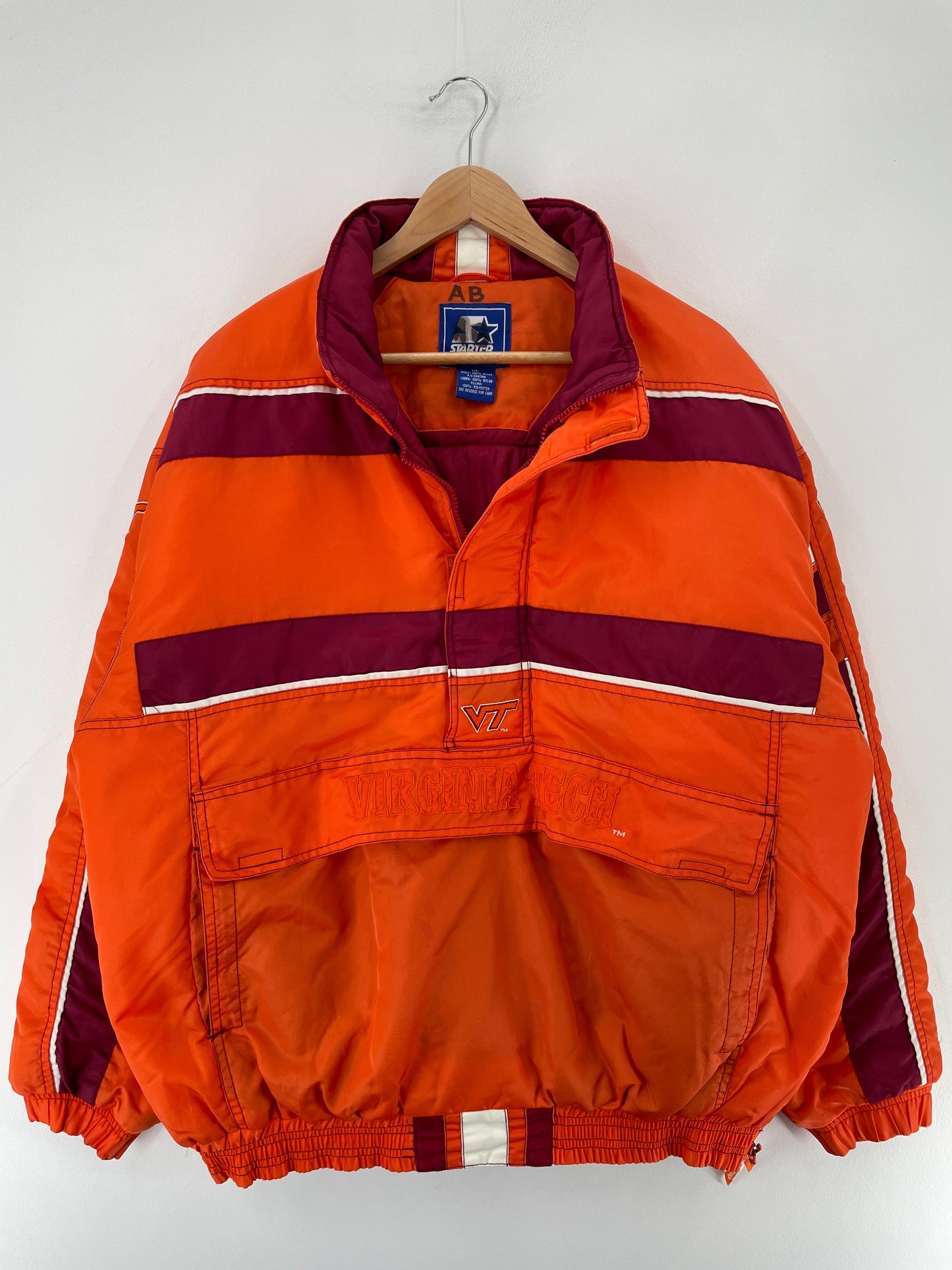 90’s STARTER x VIRGINIA TECH Size XL Vintage College Padded Nylon Jacket / G5977N