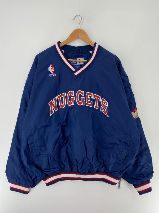 90’s STARTER x DENVER NUGGETS Size XXL Vintage NBA Nylon Sweat Shirt / E7221N