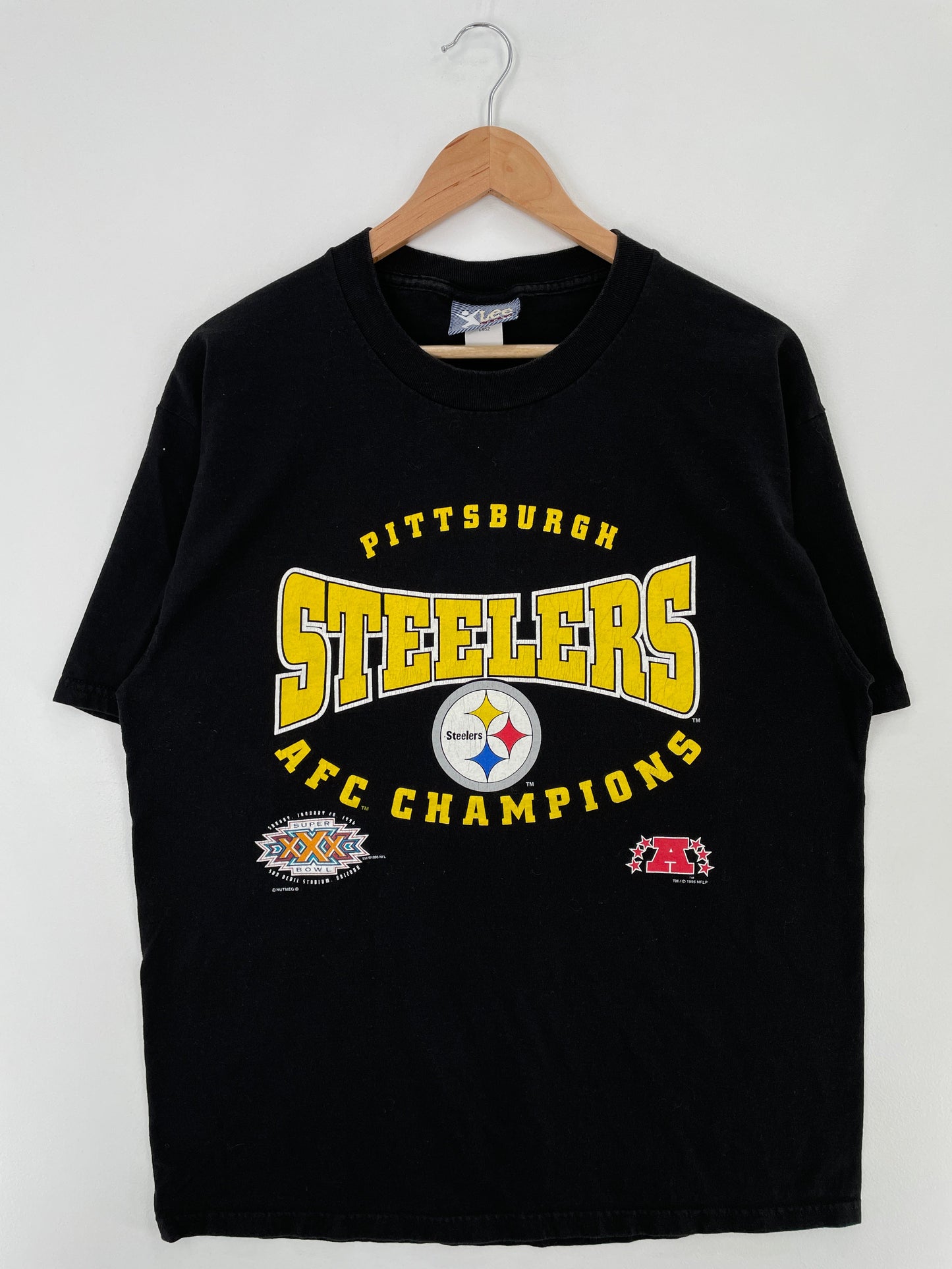 1995 PITTSBURGH STEELERS Made in USA Size L Vintage NFL T-Shirt / F1976T