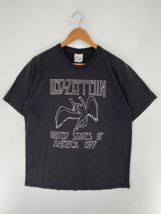 00’ LED-ZEPPELIN Size L Vintage Music T-Shirt  / E9807T