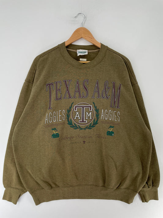 00' TEXAS A&M Size XL Vintage College Sweat-Shirt / F743S