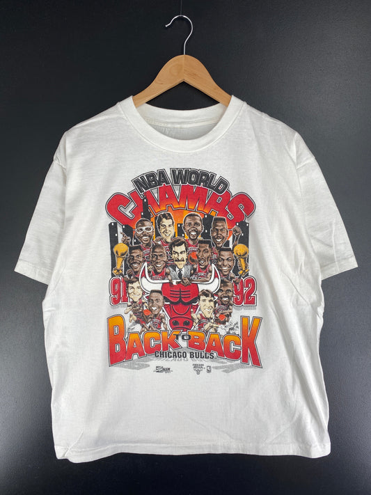 1992 SALEM x WORLD CHAMPS CHICAGO BULLS Size No tag (Approx.L) Vintage NBA T-Shirt / F799T