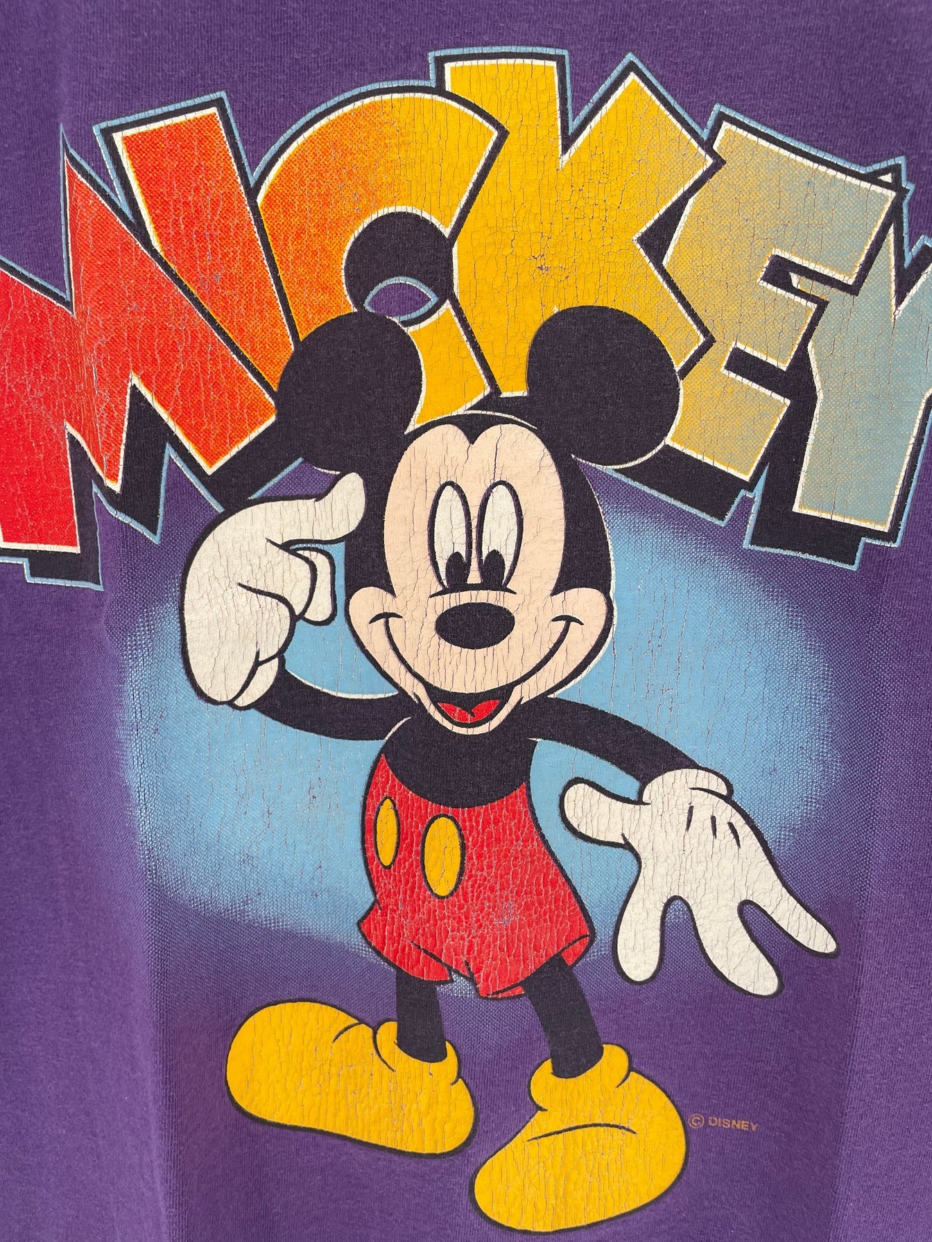 90's DISNEY MICKEY Size L Vintage T-shirts / E9707T